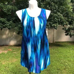 Soma, L, Soft Jersey Sleeveless Tunic Tank - TRINIDAD OMBRÉ ROYAL,$59 NEW